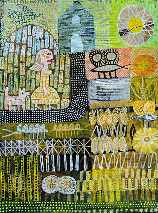 Walking to the House by Hilke MacIntyre | Contemporary Painting for sale at The Biscuit Factory Newcastle