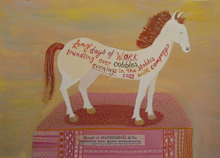 Wine Merchant's Horse by Trina Dalziel | Contemporary Painting for sale at The Biscuit Factory Newcastle