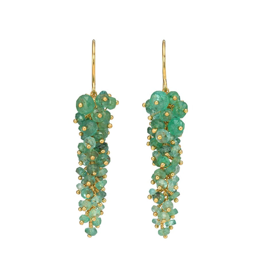 Wisteria Earrings - Emerald by Kate Wood | Contemporary Jewellery for sale at The Biscuit Factory Newcastle 