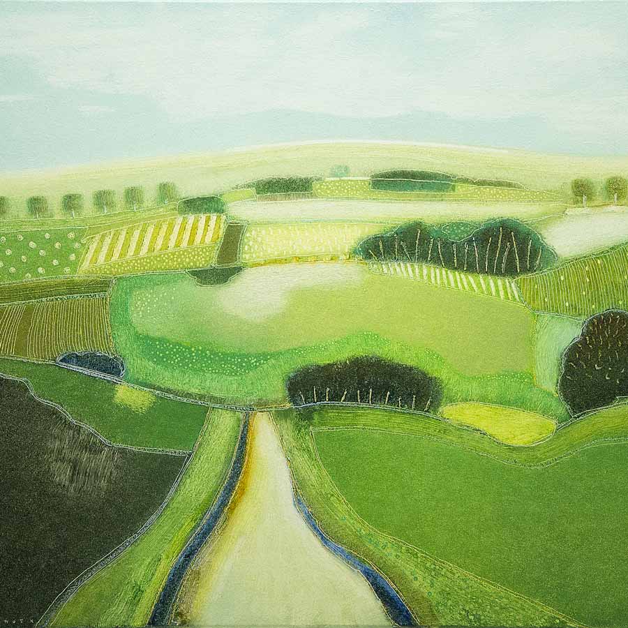 Buy 'The green, green grass', an original painting by Dutch artist Rob Van Hoek at The Biscuit Factory.