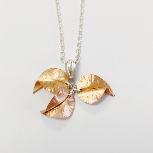 Tiny Leaves Pendant Copper by Nettie Birch | Contemporary jewellery for sale at The Biscuit Factory Newcastle 