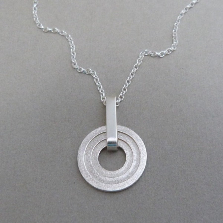 Athena Circle Pendant Silver by Elin Horgan | Minimalist Jewellery for sale by Elin Horgan at The Biscuit Factory Newcastle 