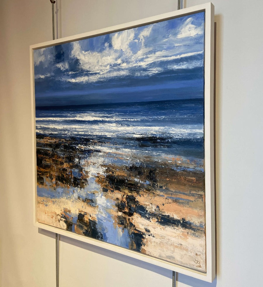 Blue Hope Horizon by John Brenton, an original seascape oil paintin. | Original contemporary art for sale at The Biscuit Factory Newcastle