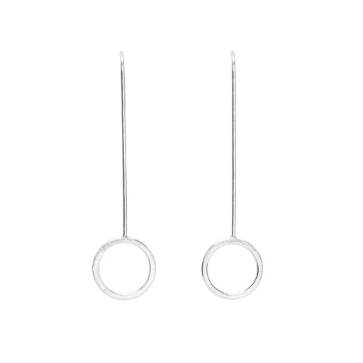 Circle Drop Earrings Silver by Caitlin Hegney | Handcrafted Jewellery by Elin Horgan for sale at The Biscuit Factory Newcastle 