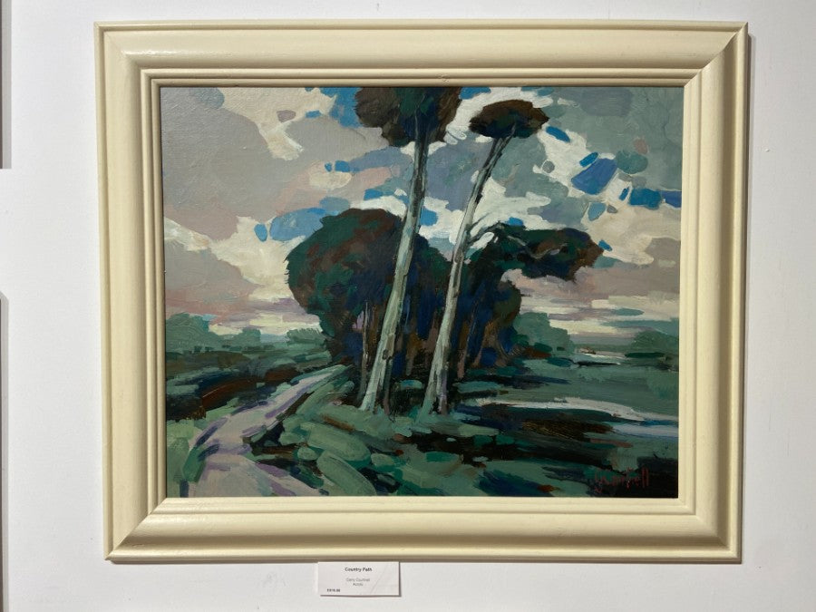Country Path by Garry Courtnell an original landscape painting. | Contemporary landscape paintings for sale at The Biscuit Factory Newcastle