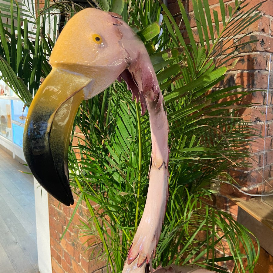 Flamingo by Peter Sales, an original metal sculpture of a flamingo. | Original sculpture for sale at The Biscuit Factory Newcastle