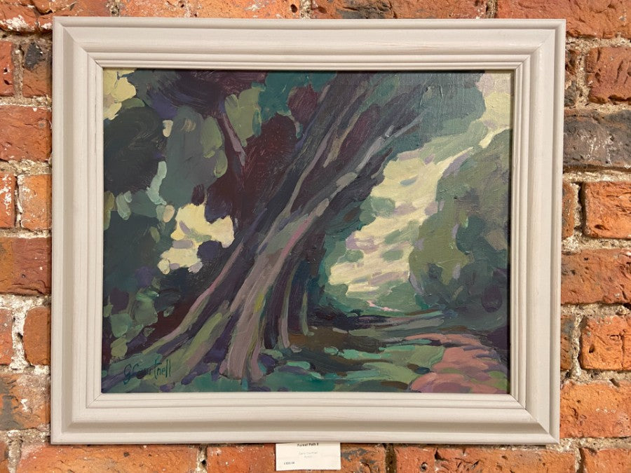 Forest Path by Garry Courtnell an original landscape painting. | Contemporary landscape paintings for sale at The Biscuit Factory Newcastle