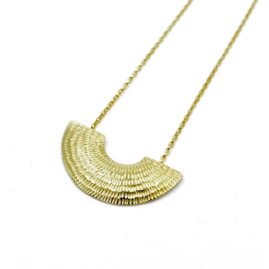 Buy 'Gibbous Pendant (Gold)' handmade jewellery by Caitlin Hegney at The Biscuit Factory, Newcastle upon Tyne.