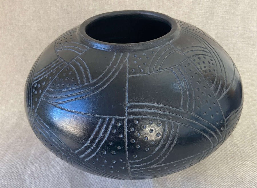 Large Black Pot by Alan Ball, a black ceramic pot . | Original ceramic sculpture for sale at The Biscuit Factory