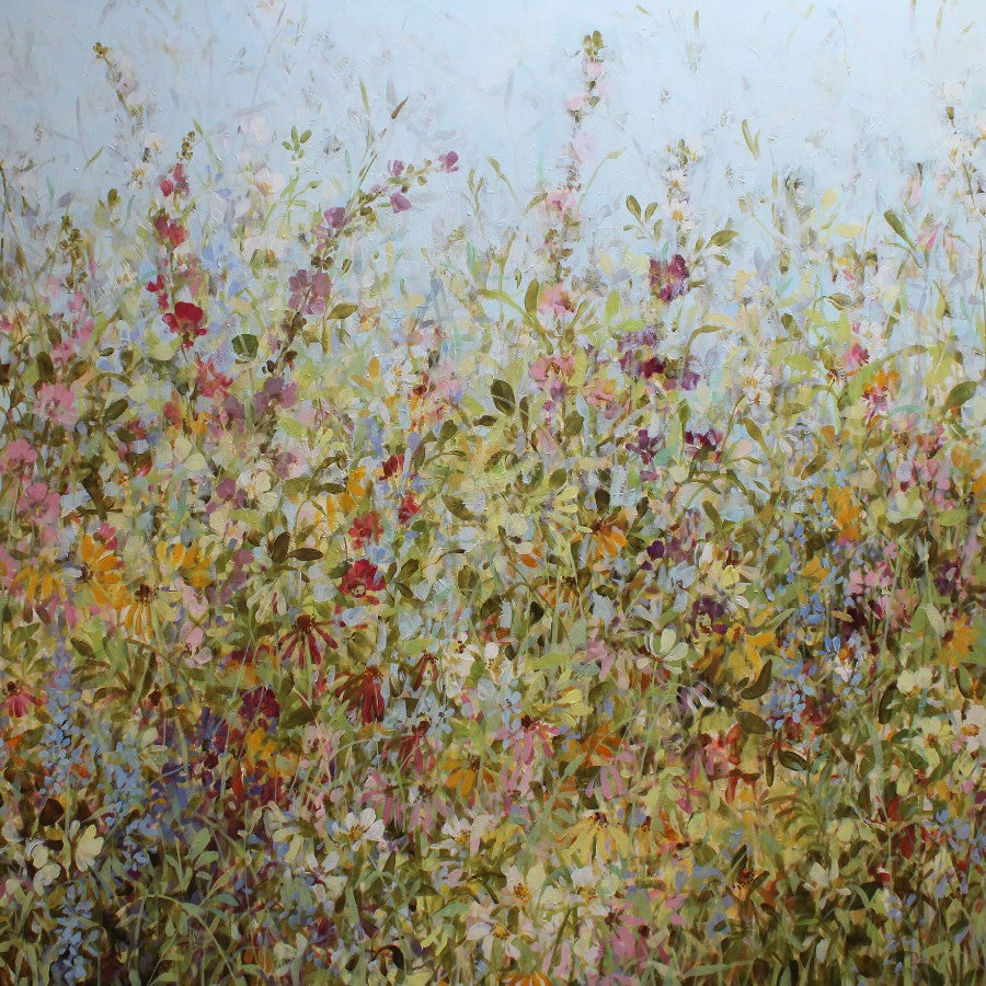 Late Summer Border by Fletcher Prentice, an original painting of floral foliage | Original art for sale at The Biscuit Factory Newcastle. 