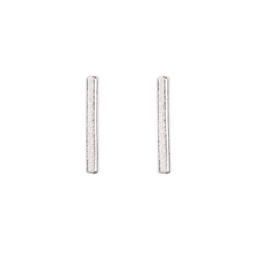 Line Studs (Silver) by Caitlin Hegney, a pair of silver line stud earrings. | Handmade jewellery for sale at The Biscuit Factory Newcastle