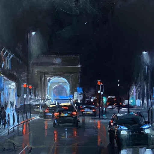 Neville Street Nocturne by Kevin Day | Contemporary cityscapes for sale at The Biscuit Factory Newcastle