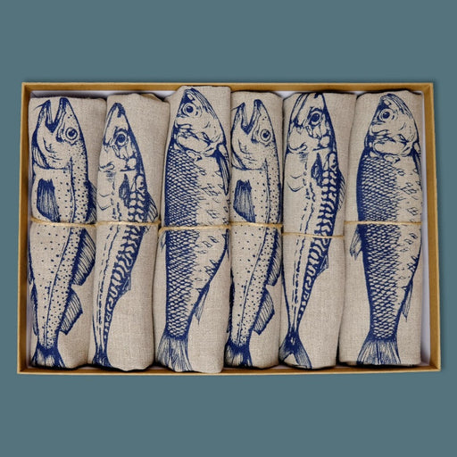 North Sea Fish Napkin by Ellie Davison-Archer | Contemporary homewares and textile for sale by Ellie Davison-Archer at The Biscuit Factory Newcastle 