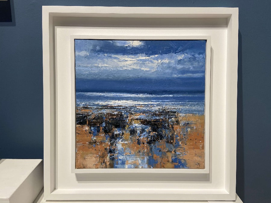 Rockpool Reflections by John Brenton, an original seascape oil paintin. | Original contemporary art for sale at The Biscuit Factory Newcastle