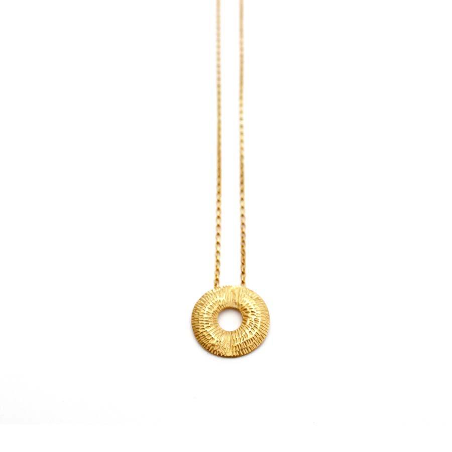 Buy 'Small Torus Pendant (Gold)' handmade jewellery by Caitlin Hegney at The Biscuit Factory, Newcastle upon Tyne.