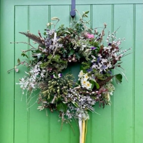 Spring Wreath Workshop by Harvest Moon at The Biscuit Factory Newcastle, make a floral wreath with seasonal and dried flowers. | Creative workshops at The Biscuit Factory Newcastle