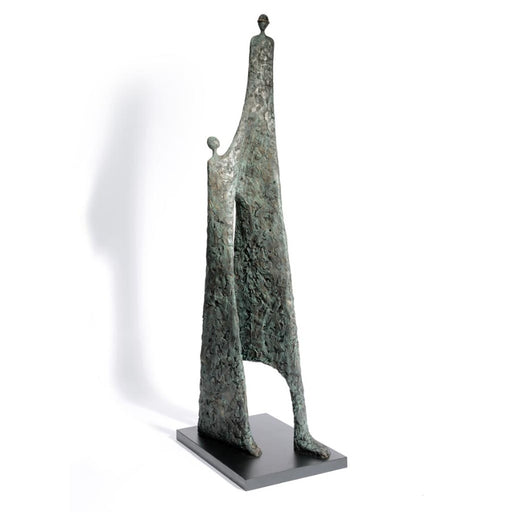 The Walk II by Jennifer Watt, a limited edition bronze sculpture of an adult and child walking together.