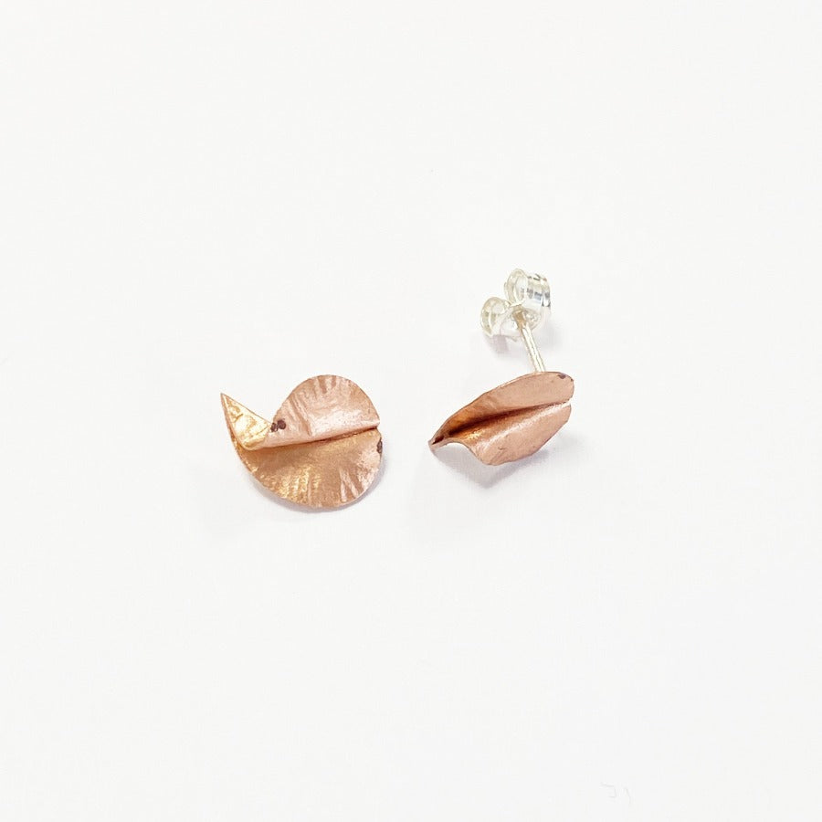 Tiny Leaves Studs - Copper by Nettie Birch | Handmade jewellery for sale at the Biscuit Factory Newcastle 