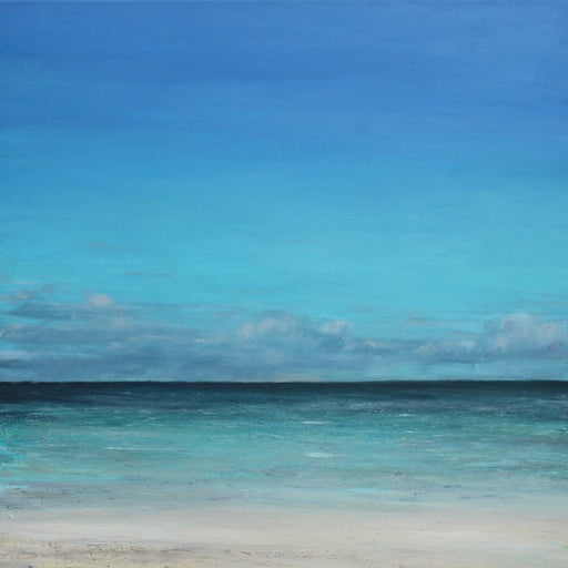 Turquoise Waters by Jim Wright, and original seascape painting of turquoise sea at the beach. | Original art for sale at The Biscuit Factory Newcastle