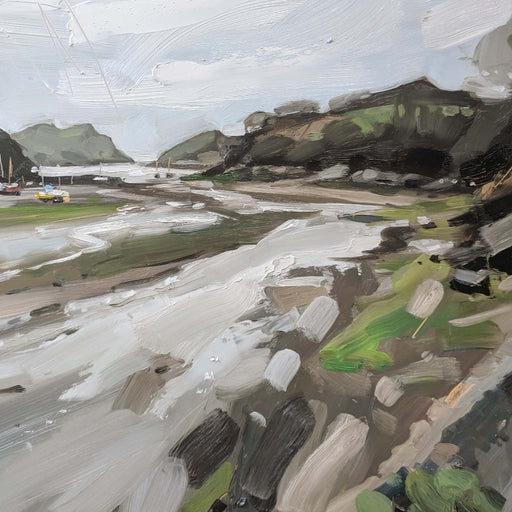 Watermouth by Hester Berry, an original oil painting of the coastal landscape at Watermouth, Devon. | Original art for sale at The Biscuit Factory Newcastle.