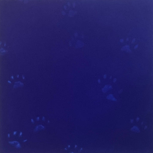 Yves Klein's Cats by Mychael Barratt, an art print of a blue square with  faint paw prints. | Limited edition art prints for sale at The Biscuit Factory Newcastle.