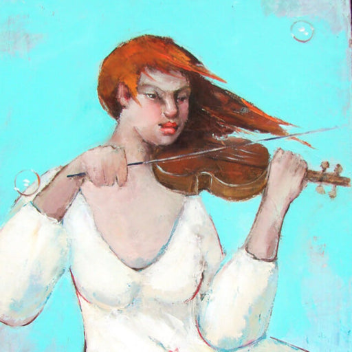 Fiddle Player by Basia Roszak | Contemporary figurative art for sale at The Biscuit Factory Newcastle 