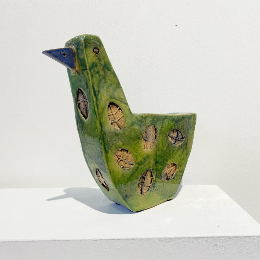 Green Bird by Basia Roszak | Contemporary Ceramics for sale at The Biscuit Factory Newcastle 