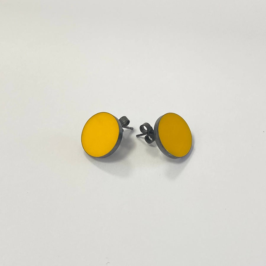 Medium Yellow Studs by Claire Lowe | Handmade jewellery for sale at The Biscuit Factory Newcastle