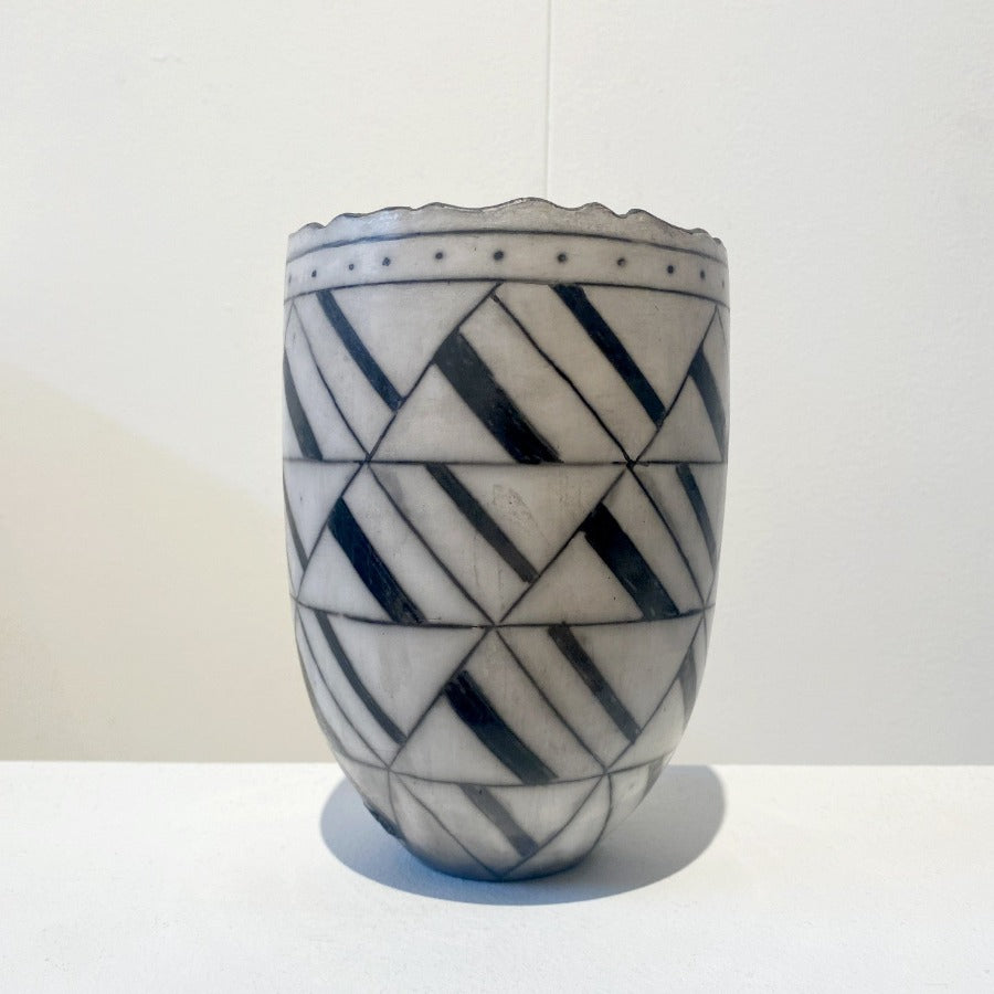 Small Round B/W Pot by Alan Ball | Contemporary Homeware for sale at The Biscuit Factory Newcastle 