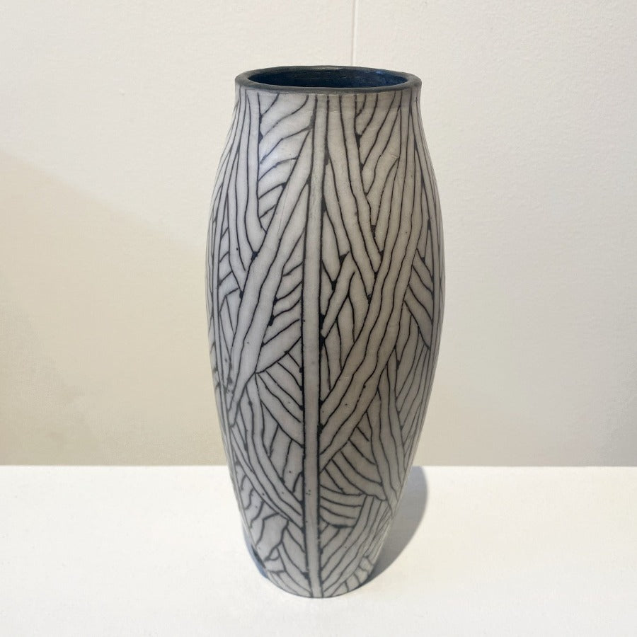 Tall Slim B/W Pot by Alan Ball | Contemporary Homeware for sale at The Biscuit Factory Newcastle 